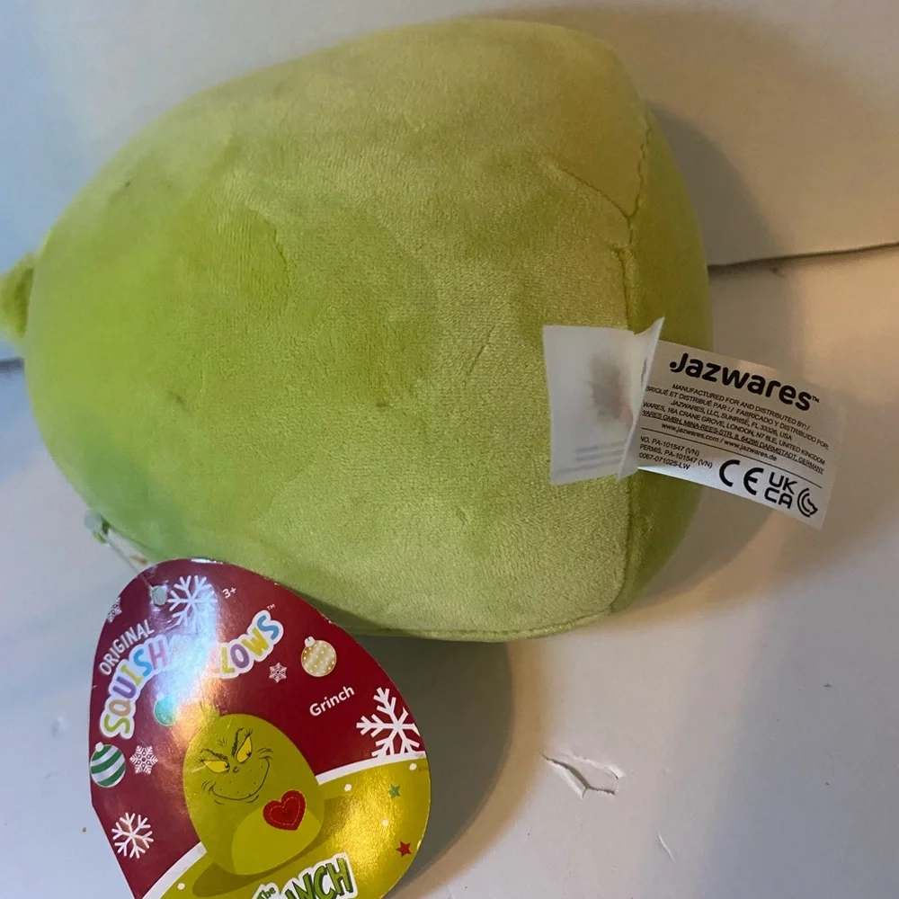 Grinch Green Heart Plush Holiday Pillow